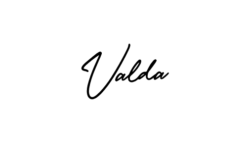 How to make Valda signature? AmerikaSignatureDemo-Regular is a professional autograph style. Create handwritten signature for Valda name. Valda signature style 3 images and pictures png