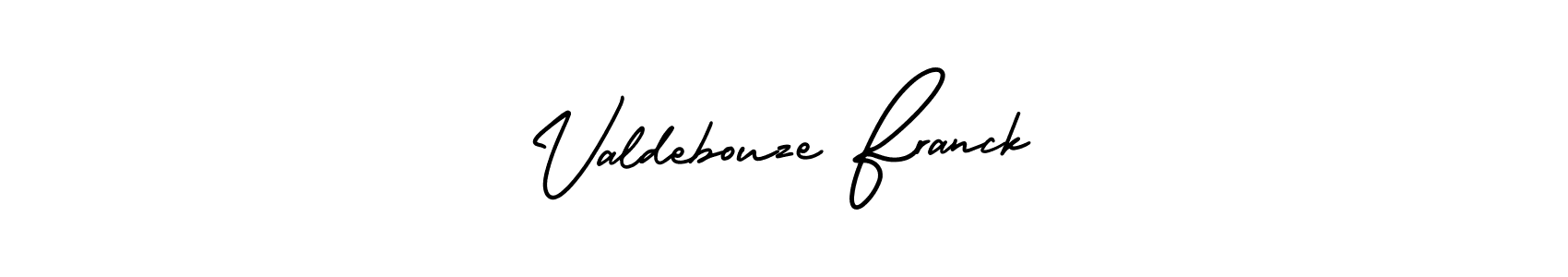 You should practise on your own different ways (AmerikaSignatureDemo-Regular) to write your name (Valdebouze Franck) in signature. don't let someone else do it for you. Valdebouze Franck signature style 3 images and pictures png