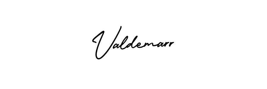 You should practise on your own different ways (AmerikaSignatureDemo-Regular) to write your name (Valdemarr) in signature. don't let someone else do it for you. Valdemarr signature style 3 images and pictures png