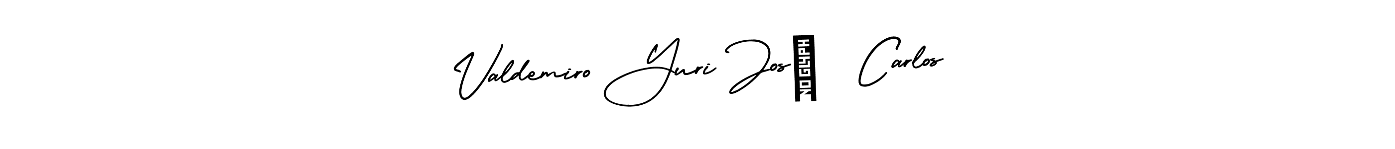 Use a signature maker to create a handwritten signature online. With this signature software, you can design (AmerikaSignatureDemo-Regular) your own signature for name Valdemiro Yuri José  Carlos. Valdemiro Yuri José  Carlos signature style 3 images and pictures png