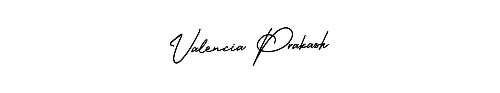 You should practise on your own different ways (AmerikaSignatureDemo-Regular) to write your name (Valencia Prakash) in signature. don't let someone else do it for you. Valencia Prakash signature style 3 images and pictures png