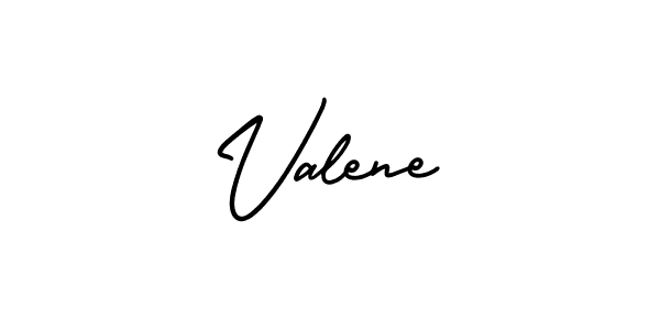 How to make Valene name signature. Use AmerikaSignatureDemo-Regular style for creating short signs online. This is the latest handwritten sign. Valene signature style 3 images and pictures png