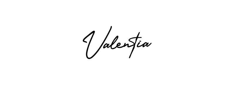 Use a signature maker to create a handwritten signature online. With this signature software, you can design (AmerikaSignatureDemo-Regular) your own signature for name Valentia. Valentia signature style 3 images and pictures png