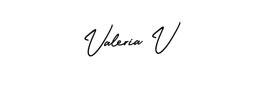 You should practise on your own different ways (AmerikaSignatureDemo-Regular) to write your name (Valeria V) in signature. don't let someone else do it for you. Valeria V signature style 3 images and pictures png