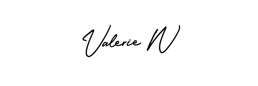 How to make Valerie W name signature. Use AmerikaSignatureDemo-Regular style for creating short signs online. This is the latest handwritten sign. Valerie W signature style 3 images and pictures png