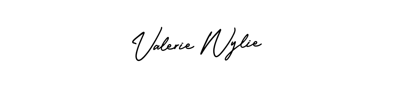 How to make Valerie Wylie signature? AmerikaSignatureDemo-Regular is a professional autograph style. Create handwritten signature for Valerie Wylie name. Valerie Wylie signature style 3 images and pictures png