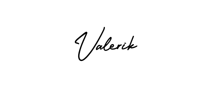 The best way (AmerikaSignatureDemo-Regular) to make a short signature is to pick only two or three words in your name. The name Valerik include a total of six letters. For converting this name. Valerik signature style 3 images and pictures png