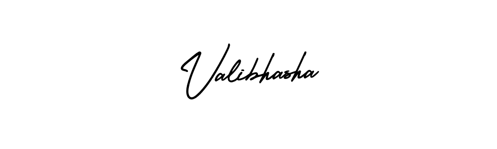 The best way (AmerikaSignatureDemo-Regular) to make a short signature is to pick only two or three words in your name. The name Valibhasha include a total of six letters. For converting this name. Valibhasha signature style 3 images and pictures png