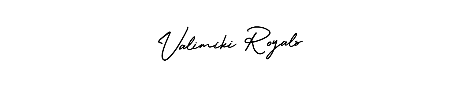 The best way (AmerikaSignatureDemo-Regular) to make a short signature is to pick only two or three words in your name. The name Valimiki Royals include a total of six letters. For converting this name. Valimiki Royals signature style 3 images and pictures png