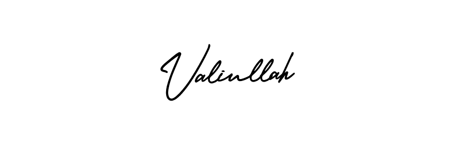 How to make Valiullah signature? AmerikaSignatureDemo-Regular is a professional autograph style. Create handwritten signature for Valiullah name. Valiullah signature style 3 images and pictures png