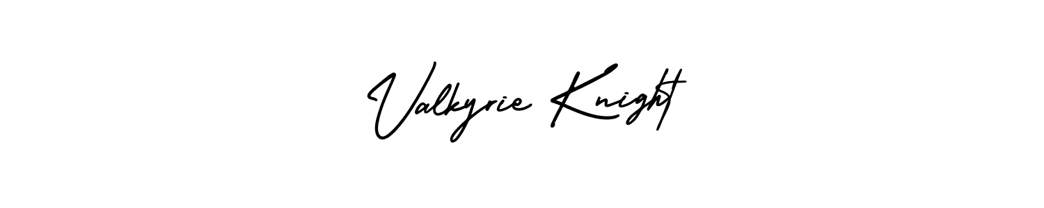 You should practise on your own different ways (AmerikaSignatureDemo-Regular) to write your name (Valkyrie Knight) in signature. don't let someone else do it for you. Valkyrie Knight signature style 3 images and pictures png