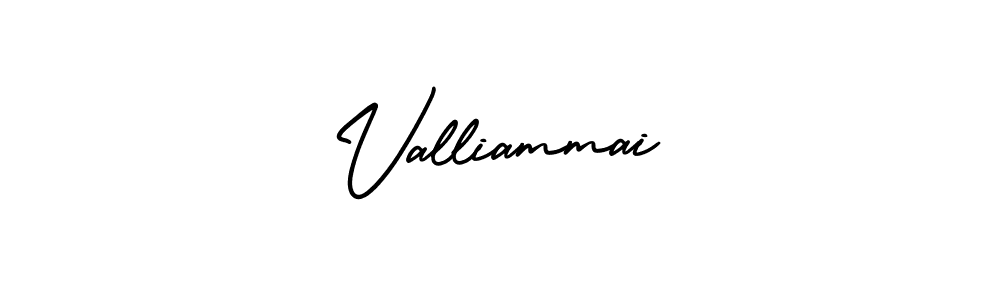 It looks lik you need a new signature style for name Valliammai. Design unique handwritten (AmerikaSignatureDemo-Regular) signature with our free signature maker in just a few clicks. Valliammai signature style 3 images and pictures png
