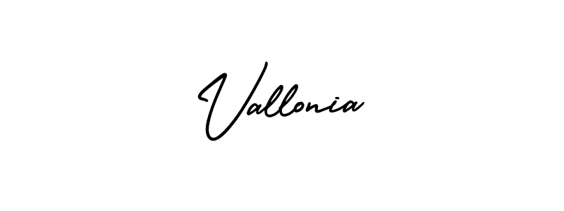 How to make Vallonia name signature. Use AmerikaSignatureDemo-Regular style for creating short signs online. This is the latest handwritten sign. Vallonia signature style 3 images and pictures png