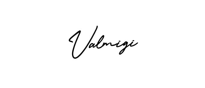 You should practise on your own different ways (AmerikaSignatureDemo-Regular) to write your name (Valmigi) in signature. don't let someone else do it for you. Valmigi signature style 3 images and pictures png