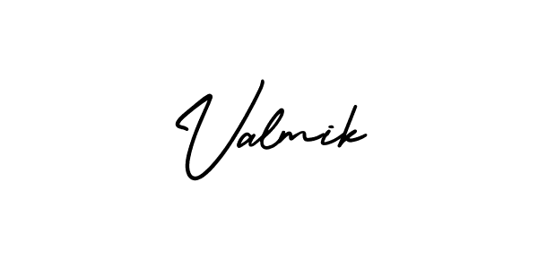 How to make Valmik name signature. Use AmerikaSignatureDemo-Regular style for creating short signs online. This is the latest handwritten sign. Valmik signature style 3 images and pictures png