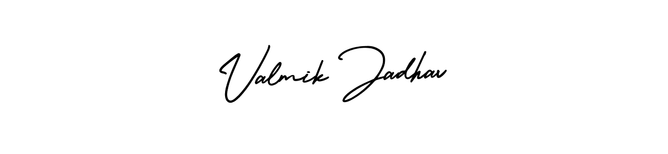 This is the best signature style for the Valmik Jadhav name. Also you like these signature font (AmerikaSignatureDemo-Regular). Mix name signature. Valmik Jadhav signature style 3 images and pictures png