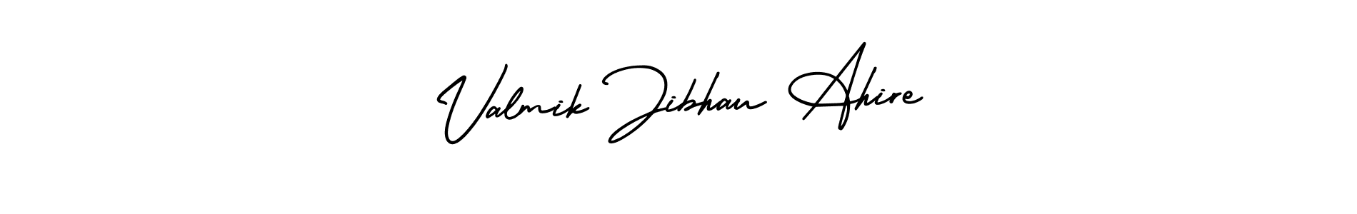 The best way (AmerikaSignatureDemo-Regular) to make a short signature is to pick only two or three words in your name. The name Valmik Jibhau Ahire include a total of six letters. For converting this name. Valmik Jibhau Ahire signature style 3 images and pictures png