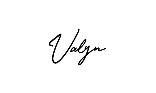 How to make Valyn signature? AmerikaSignatureDemo-Regular is a professional autograph style. Create handwritten signature for Valyn name. Valyn signature style 3 images and pictures png
