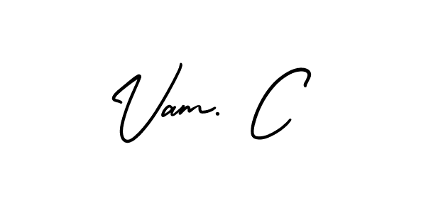 The best way (AmerikaSignatureDemo-Regular) to make a short signature is to pick only two or three words in your name. The name Vam. C include a total of six letters. For converting this name. Vam. C signature style 3 images and pictures png