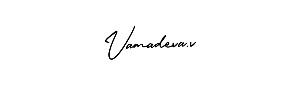 AmerikaSignatureDemo-Regular is a professional signature style that is perfect for those who want to add a touch of class to their signature. It is also a great choice for those who want to make their signature more unique. Get Vamadeva.v name to fancy signature for free. Vamadeva.v signature style 3 images and pictures png