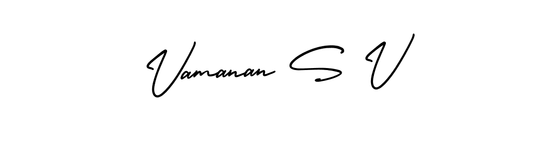 Design your own signature with our free online signature maker. With this signature software, you can create a handwritten (AmerikaSignatureDemo-Regular) signature for name Vamanan S V. Vamanan S V signature style 3 images and pictures png