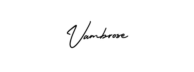 This is the best signature style for the Vambrose name. Also you like these signature font (AmerikaSignatureDemo-Regular). Mix name signature. Vambrose signature style 3 images and pictures png