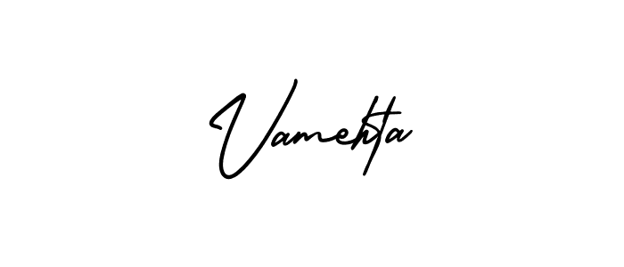 It looks lik you need a new signature style for name Vamehta. Design unique handwritten (AmerikaSignatureDemo-Regular) signature with our free signature maker in just a few clicks. Vamehta signature style 3 images and pictures png