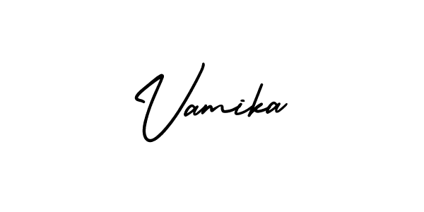 Use a signature maker to create a handwritten signature online. With this signature software, you can design (AmerikaSignatureDemo-Regular) your own signature for name Vamika. Vamika signature style 3 images and pictures png