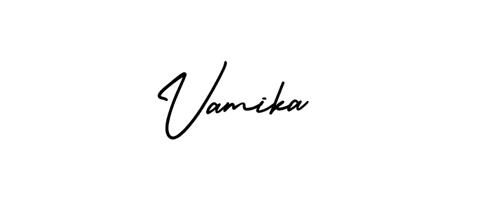 Similarly AmerikaSignatureDemo-Regular is the best handwritten signature design. Signature creator online .You can use it as an online autograph creator for name Vamika . Vamika  signature style 3 images and pictures png