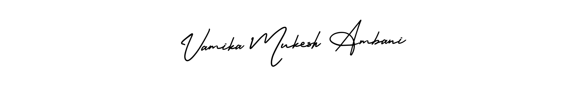 Also we have Vamika Mukesh Ambani name is the best signature style. Create professional handwritten signature collection using AmerikaSignatureDemo-Regular autograph style. Vamika Mukesh Ambani signature style 3 images and pictures png