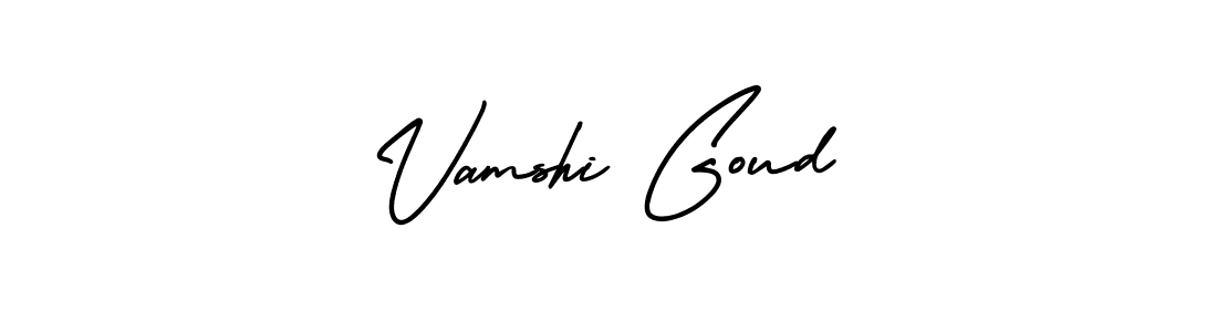 You should practise on your own different ways (AmerikaSignatureDemo-Regular) to write your name (Vamshi Goud) in signature. don't let someone else do it for you. Vamshi Goud signature style 3 images and pictures png