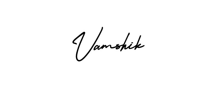 Make a beautiful signature design for name Vamshik. With this signature (AmerikaSignatureDemo-Regular) style, you can create a handwritten signature for free. Vamshik signature style 3 images and pictures png