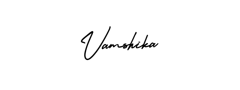 It looks lik you need a new signature style for name Vamshika. Design unique handwritten (AmerikaSignatureDemo-Regular) signature with our free signature maker in just a few clicks. Vamshika signature style 3 images and pictures png