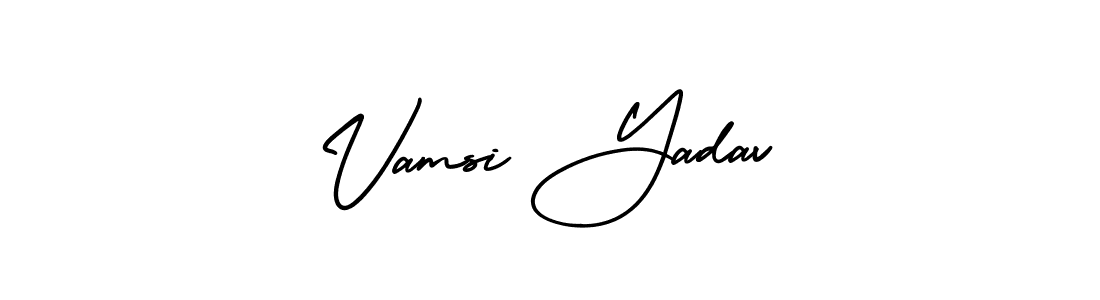 Use a signature maker to create a handwritten signature online. With this signature software, you can design (AmerikaSignatureDemo-Regular) your own signature for name Vamsi Yadav. Vamsi Yadav signature style 3 images and pictures png