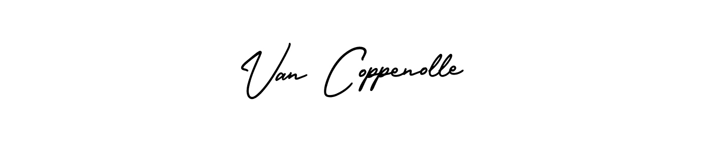 The best way (AmerikaSignatureDemo-Regular) to make a short signature is to pick only two or three words in your name. The name Van Coppenolle include a total of six letters. For converting this name. Van Coppenolle signature style 3 images and pictures png