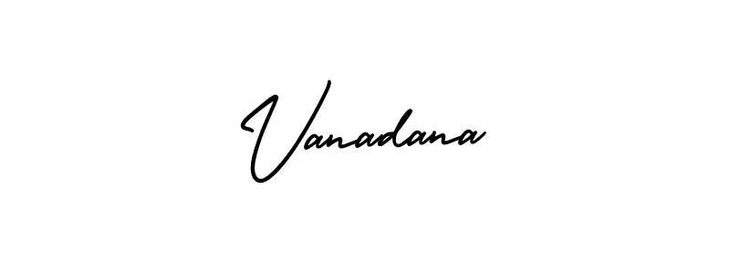 You should practise on your own different ways (AmerikaSignatureDemo-Regular) to write your name (Vanadana) in signature. don't let someone else do it for you. Vanadana signature style 3 images and pictures png