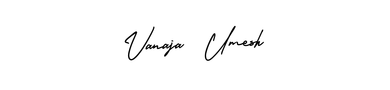 Vanaja  Umesh stylish signature style. Best Handwritten Sign (AmerikaSignatureDemo-Regular) for my name. Handwritten Signature Collection Ideas for my name Vanaja  Umesh. Vanaja  Umesh signature style 3 images and pictures png
