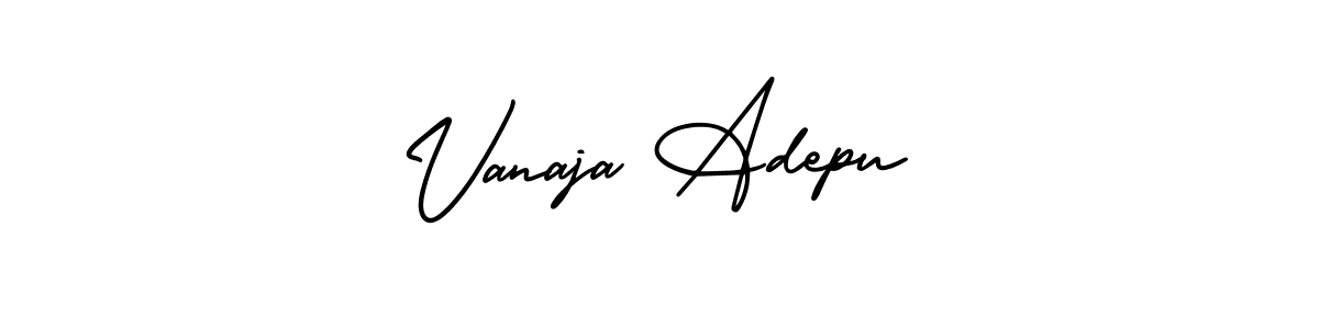 Make a short Vanaja Adepu signature style. Manage your documents anywhere anytime using AmerikaSignatureDemo-Regular. Create and add eSignatures, submit forms, share and send files easily. Vanaja Adepu signature style 3 images and pictures png