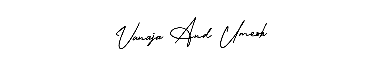 Use a signature maker to create a handwritten signature online. With this signature software, you can design (AmerikaSignatureDemo-Regular) your own signature for name Vanaja And Umesh. Vanaja And Umesh signature style 3 images and pictures png