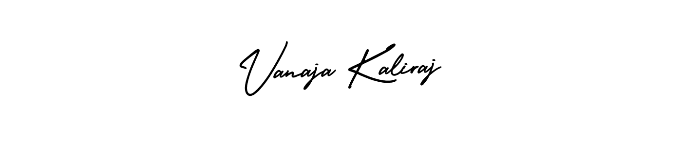 The best way (AmerikaSignatureDemo-Regular) to make a short signature is to pick only two or three words in your name. The name Vanaja Kaliraj include a total of six letters. For converting this name. Vanaja Kaliraj signature style 3 images and pictures png