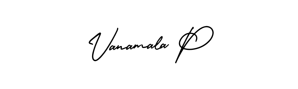 It looks lik you need a new signature style for name Vanamala P. Design unique handwritten (AmerikaSignatureDemo-Regular) signature with our free signature maker in just a few clicks. Vanamala P signature style 3 images and pictures png