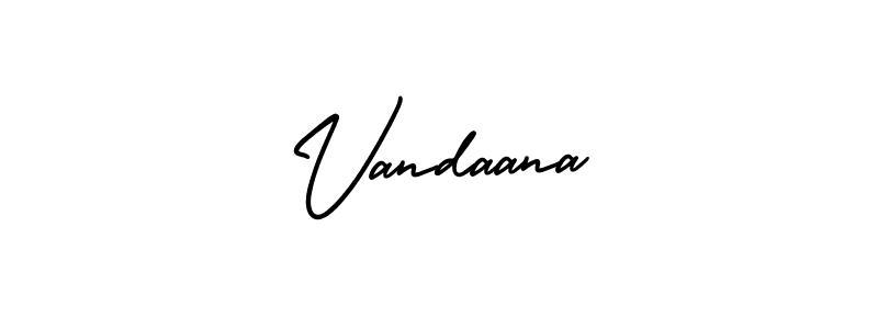 Vandaana stylish signature style. Best Handwritten Sign (AmerikaSignatureDemo-Regular) for my name. Handwritten Signature Collection Ideas for my name Vandaana. Vandaana signature style 3 images and pictures png