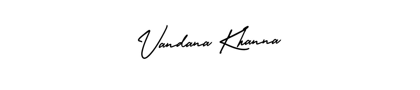 Make a beautiful signature design for name Vandana Khanna. With this signature (AmerikaSignatureDemo-Regular) style, you can create a handwritten signature for free. Vandana Khanna signature style 3 images and pictures png