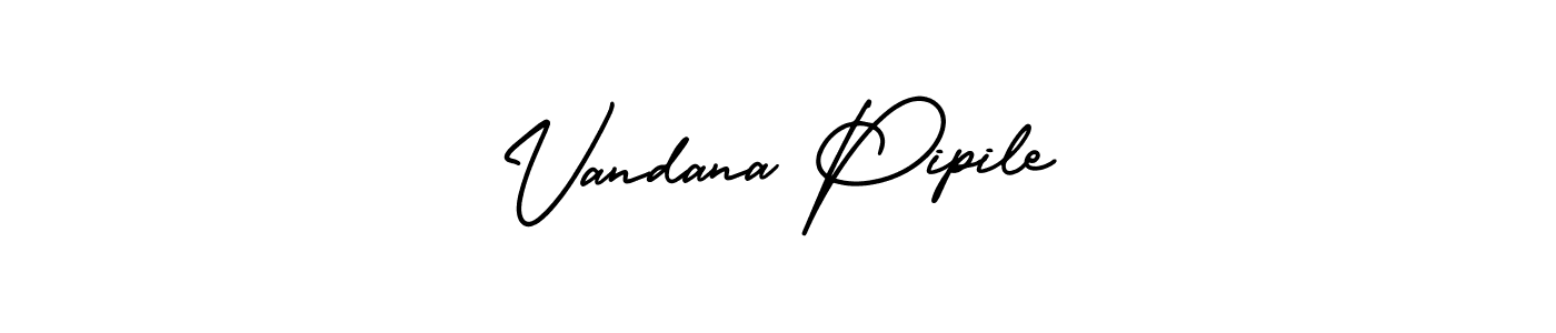 Also You can easily find your signature by using the search form. We will create Vandana Pipile name handwritten signature images for you free of cost using AmerikaSignatureDemo-Regular sign style. Vandana Pipile signature style 3 images and pictures png