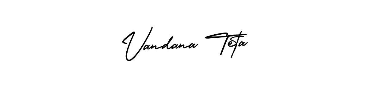 This is the best signature style for the Vandana Teta name. Also you like these signature font (AmerikaSignatureDemo-Regular). Mix name signature. Vandana Teta signature style 3 images and pictures png