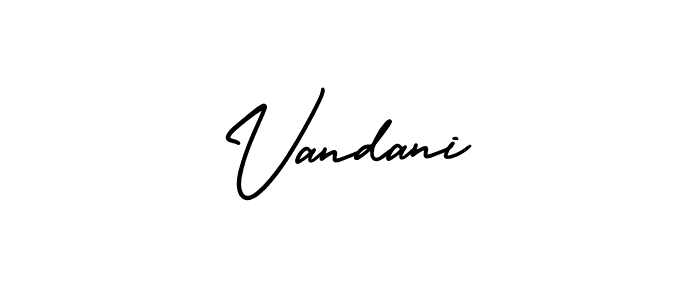 How to make Vandani name signature. Use AmerikaSignatureDemo-Regular style for creating short signs online. This is the latest handwritten sign. Vandani signature style 3 images and pictures png