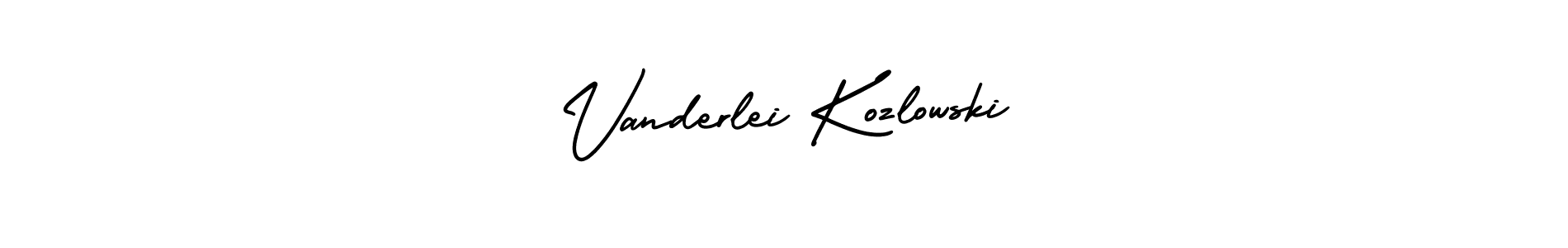 Design your own signature with our free online signature maker. With this signature software, you can create a handwritten (AmerikaSignatureDemo-Regular) signature for name Vanderlei Kozlowski. Vanderlei Kozlowski signature style 3 images and pictures png