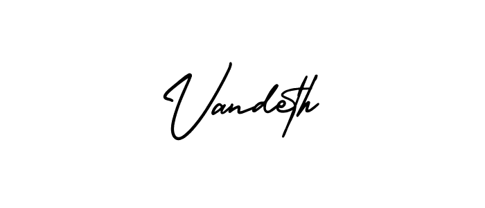 How to make Vandeth name signature. Use AmerikaSignatureDemo-Regular style for creating short signs online. This is the latest handwritten sign. Vandeth signature style 3 images and pictures png