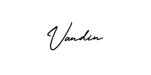 You should practise on your own different ways (AmerikaSignatureDemo-Regular) to write your name (Vandin) in signature. don't let someone else do it for you. Vandin signature style 3 images and pictures png