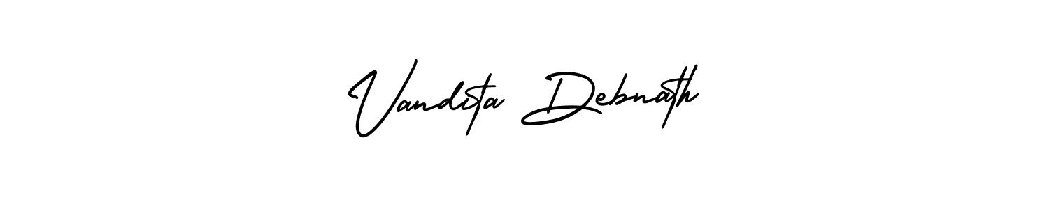 Vandita Debnath stylish signature style. Best Handwritten Sign (AmerikaSignatureDemo-Regular) for my name. Handwritten Signature Collection Ideas for my name Vandita Debnath. Vandita Debnath signature style 3 images and pictures png